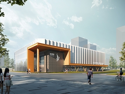 现代新中式体育建筑 封闭体育馆 学校体育馆 城市体育馆 运动场馆 学校建筑
