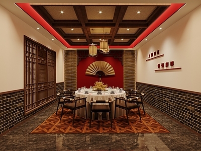 现代新中式包厢 中式餐厅相思居包