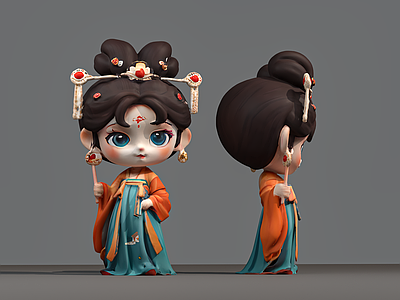 女人 古代美女 古装 美女 雕塑手办