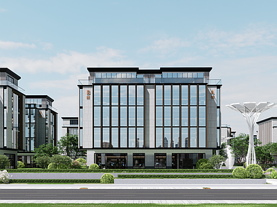 现代新中式小公建 多层建筑