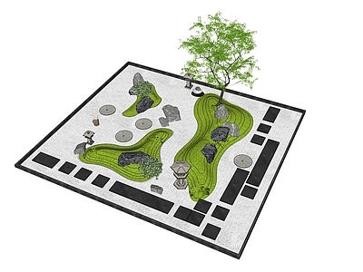 现代微地形 庭院景观