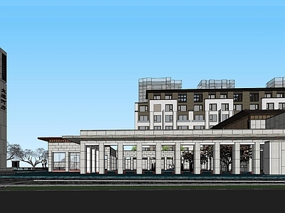新中式小区景观 示范区