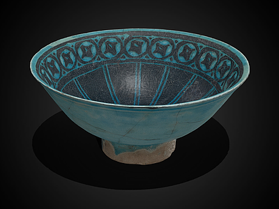 其他生活用品 蓝釉陶碗 蓝釉斗笠碗 瓷碗 古董碗 瓷器