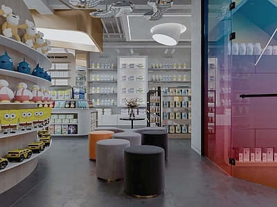 工业现代母婴店 现代工业风母婴店