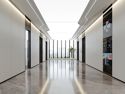 现代办公大厅 现代电梯厅