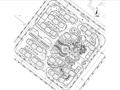 居住区规划 住宅小区总平面图 施工图