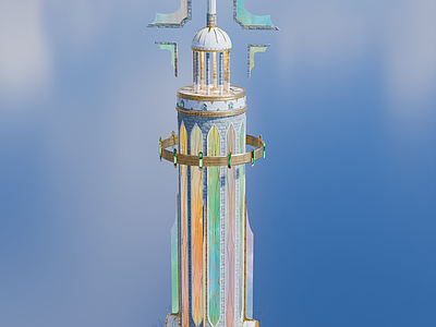 复古风格建筑 科幻建筑 仙侠建筑 神话建筑 天空之城建筑 天使之城建筑