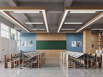 新中式教室 多媒体教室 书法教室 美术教室