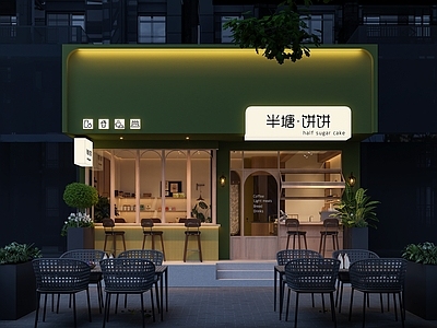 现代原木甜品面包店 面包店 甜品店