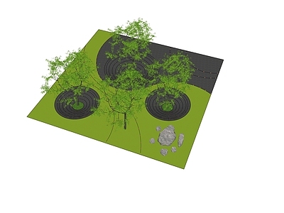 现代屋顶花园 景观院子