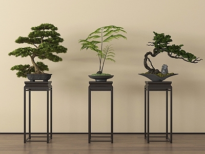 盆栽 新中式植物盆栽 盆栽盆景 花几