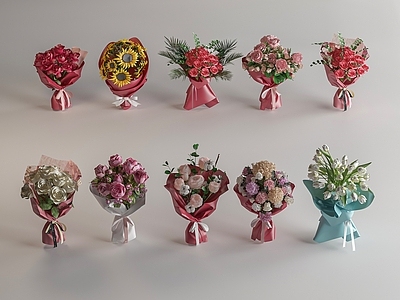 现代花艺 现代简约花艺 手捧花 玫瑰捧花 装饰花束 百合野菊捧花