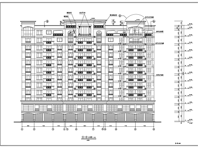 现代住宅楼建筑 商住楼建筑图 施工图