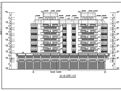 现代住宅楼建筑 商住楼建筑图 施工图