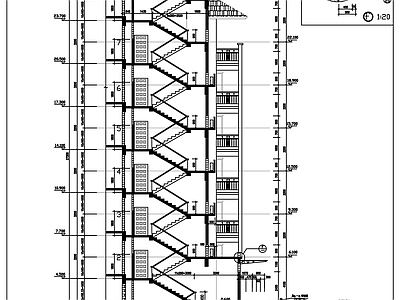 现代住宅楼建筑 7层复式双子塔式 商住楼建筑图 施工图
