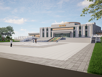 现代新中式其他景观小建筑 展示陈列馆设计 景区展览馆建筑 纪念性展馆建筑 红色文化馆建筑