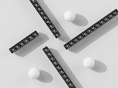 现代简约格栅灯 格栅灯 轨道灯 无主灯 射灯