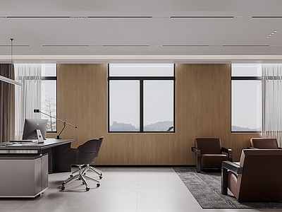 现代董事长办公室 董事长办公室 经理室