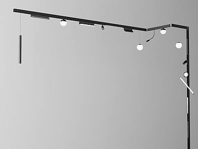 现代格栅灯 无主灯 格栅灯 灯具组合