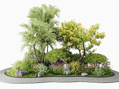 灌木 花境 植物堆 花草组合 花圃灌木 月季花