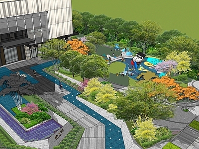 现代商业景观 示范区景观 公园景观 水景