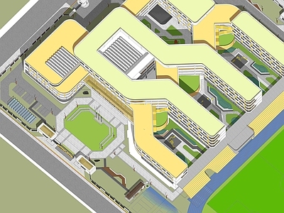 现代校园景观 中学景观 寄宿制学校景观