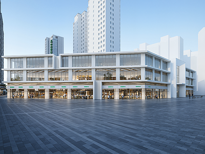 现代商业街 沿街商业 多层商业