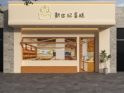 现代奶油门头 烘焙店门头 面包店门头 蛋糕店门头 奶油风门头 甜品店门头