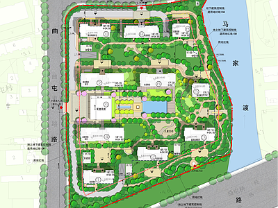 居住区规划 绿系小高设计总图 绍兴大家镜界 施工图