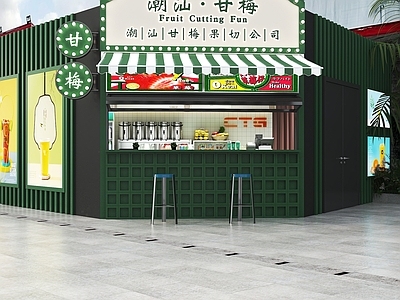 现代奶茶店 凉茶店 奶茶店 奶茶设备 吧椅 门头