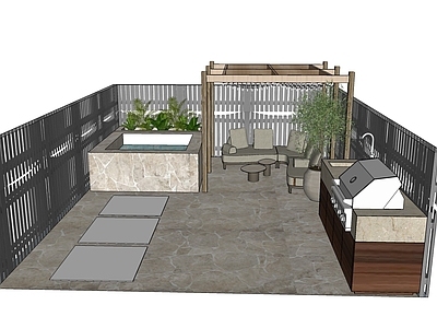 现代屋顶花园 简约 现代