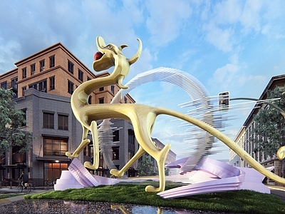 现代雕塑小品 龙雕塑 鸟雕塑 市政雕塑 对景 IP雕塑