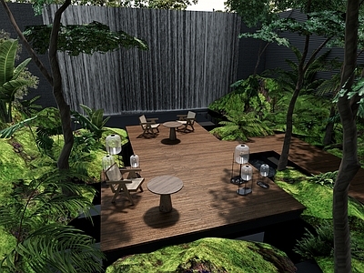 禅意原木商业景观 示范区景观 东方雅奢庭院 示范区酒店庭院