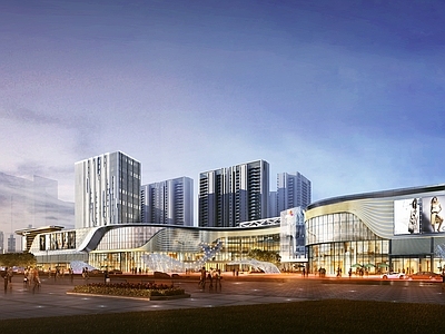 现代商场建筑 长沙龙湖天街 商业综合体 商业MALL 高层公寓 高层酒店