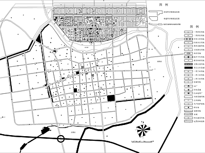 城市规划 县城总体规划平面 用地布局规划图 施工图