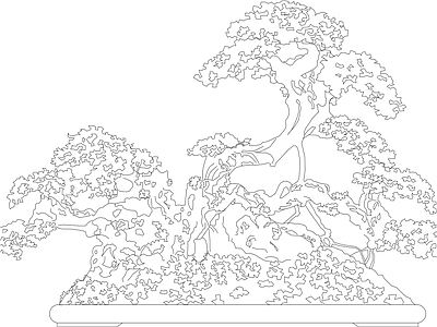 综合景观图库 松柏盆景 施工图