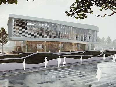 现代售楼处建筑 文化展示中心