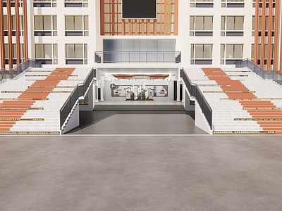 现代新中式其他学校空间 学校大厅 学校走廊 门厅设计