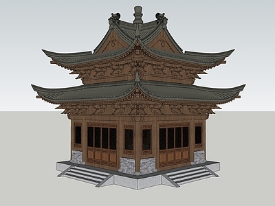 中式古建筑 古建筑角楼