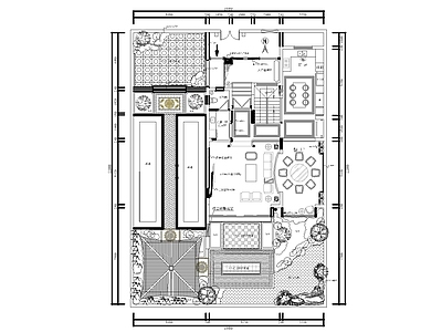 中式庭院 中式庭院平面图布 施工图