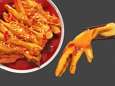 酒水食物 无骨鸡爪 鸡爪 麻辣鸡爪 麻辣鸡 网红零食
