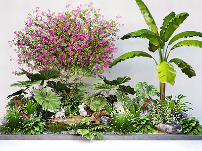 植物组合 植物组合 绿植堆 三角梅 花草花境