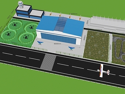 现代商业景观 飞行基地 户外飞行 飞行演示基地