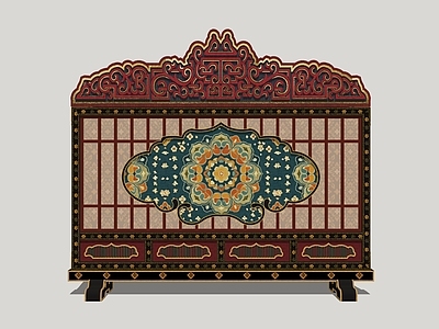 中式屏风 木屏风 唐风屏风 古典屏风 格栅屏风