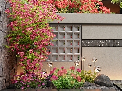 花 三角梅 杜鹃花 锦带花 花草植物 庭院景墙
