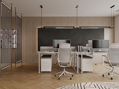 现代简约办公室 现代办公室 公共办公室 屏风隔断隔断墙 经理室 办公桌椅