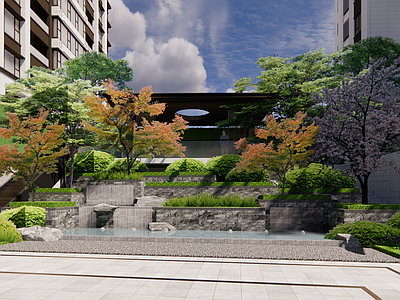 现代小区建筑 新中式风格小区