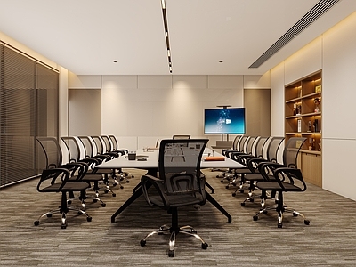 现代简约会议室 会议室 现代 封闭空间