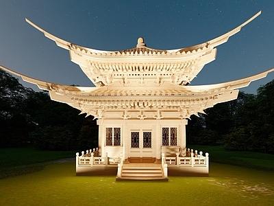 中式古建筑 全木结构阁楼