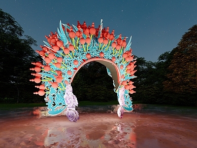 中式雕塑小品 戏子头饰景观雕塑